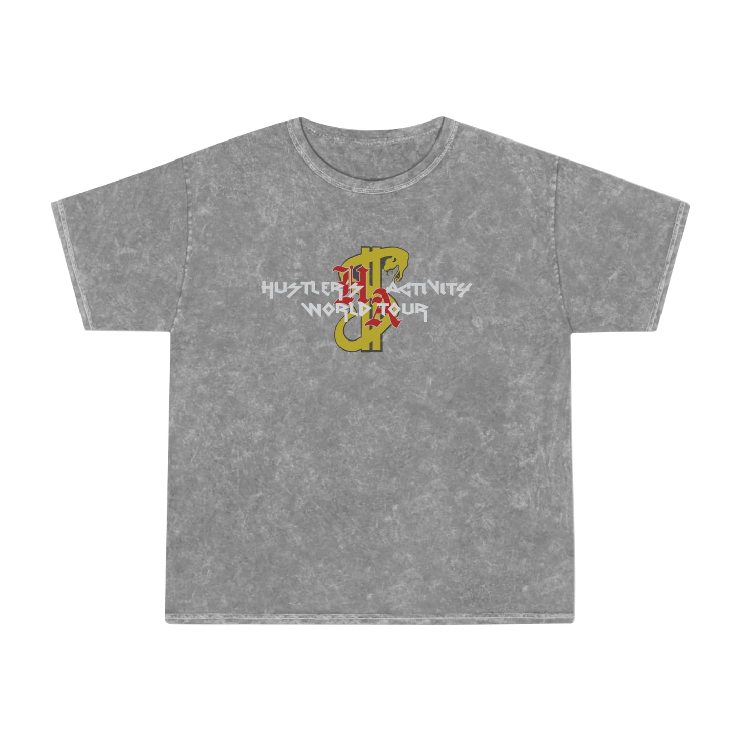 Hustler's Activity World Tour Unisex Mineral Wash T-Shirt - Trendy Graphic Tee for Music Lovers