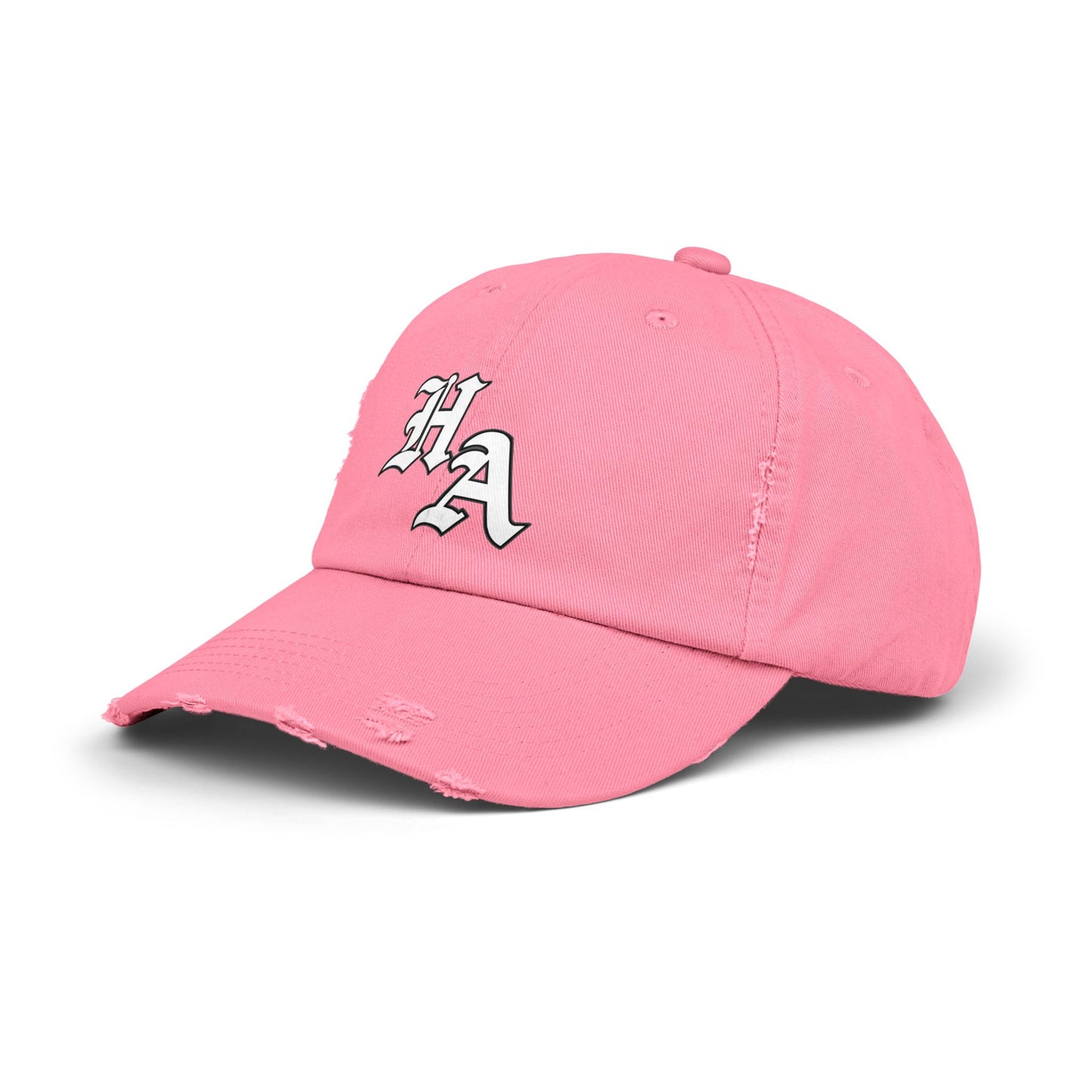 Unisex Distressed Cap - Trendy Casual Hat with HA Design