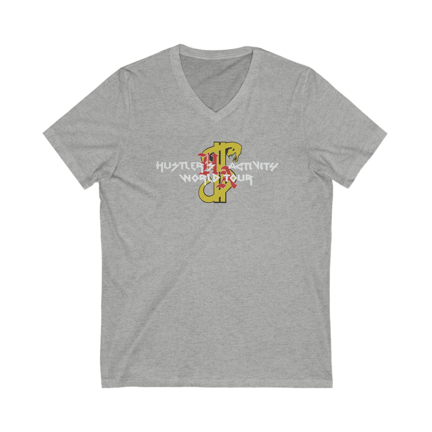 Hustler's World Tour V-Neck Tee - Music Festival Inspired Unisex T-Shirt