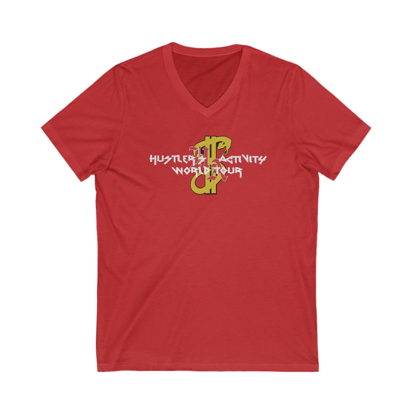 Hustler's World Tour V-Neck Tee - Music Festival Inspired Unisex T-Shirt